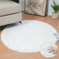 ORINOVA White Faux Fur Round Rug 4ft Fluffy Rabbit Fur Rug Machine Washable by ORINOVA