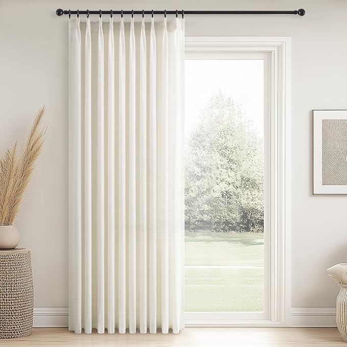 Topfinel 102 Inch Curtains 1 Panels Set, One Packs Pinch Pleat Back Tab Linen by Topfinel