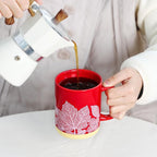 17 oz Large Coffee Mug with Handle Tea Cup Novelty Coffee Cup for Men Women Office Work.Microwave and Dishwasher Safe, Red