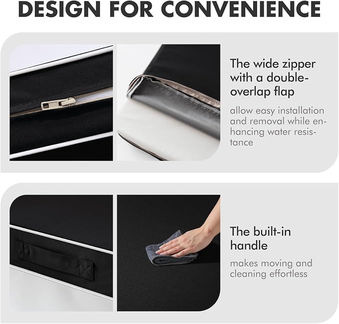 MIULEE Black Outdoor Seat Cushion 22x22 Inch Waterproof & 3 Year Fade Resistant - Image 7
