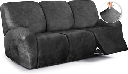 ANARACHON Leather Look Recliner Couch Cover, 8-Pieces Stretch Recliner Sofa by ANARACHON