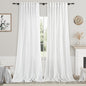 Extra Long White Curtain 108 inches Long 2 Panels Set by Nanspring