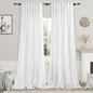 Linen White Curtains 120 inch Extra Long by Nanspring
