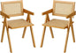 Furlide Rattan Dining Chairs Set of 2, Modern Mid Century Accent Chairs by Furlide