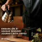 ORFEU - Special Coffee Intense - Drip Sachet - 100% Arabica Coffee, Dark Roast, Aroma of Toasted Caramel & Fruit Jam, Low Acidity, Made In Brazil, Velvety Body - 10 Units, 100g (Pack of 2)