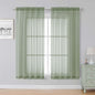Simplebrand Sage Green Sheer Curtains, 2 Panels Set by Simplebrand