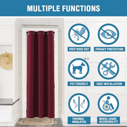 H.VERSAILTEX Christmas Doorway Curtain Blackout Door Curtain Room Divider - Image 4