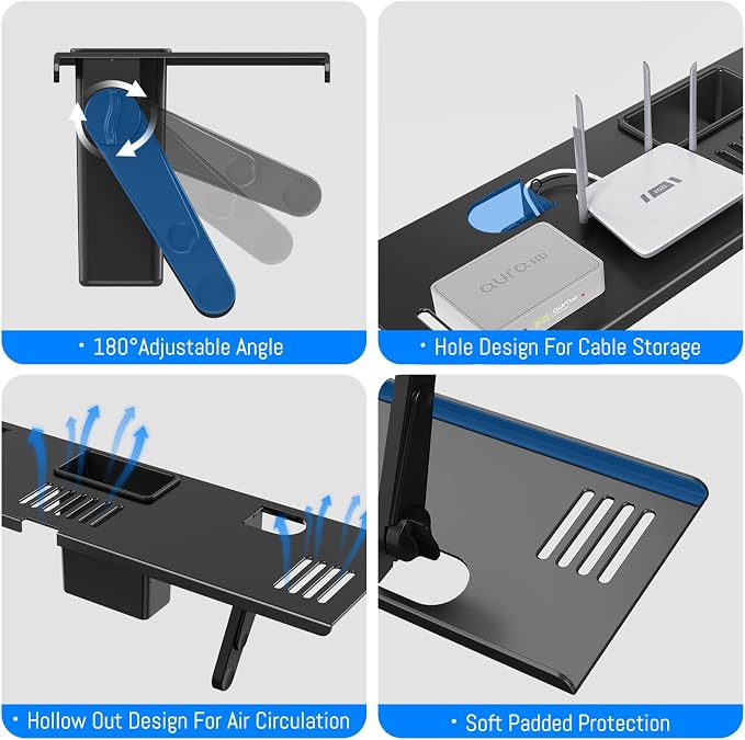 CABTE Adjustable Steel TV Top Shelf, Floating TV Stand, Universal Monitor Shelf - Image 6