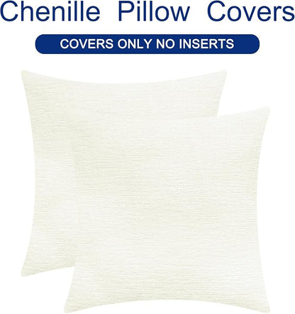 CaliTime Decorative Couch Throw Pillow Covers 16 X 16 Inches Cream | Pack of 2 - Image 6