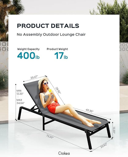 Aluminum Chaise Lounge Ourdoor - Image 2