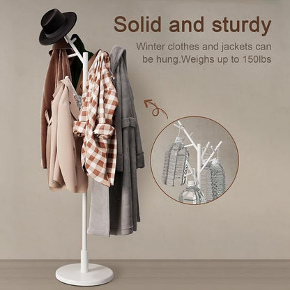 Muwuele Coat Rack, Solid Wood Coat Rack Freestanding - Image 6
