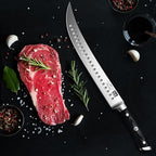SHAN ZU 12" Slicing Knife - Brisket Slicing Meat Carving Knife Professional German 1.4116 Stainless Steel Razor Sharp Blade, Ergonomic Wood Handle & Full Tang Design, Gift Box Included