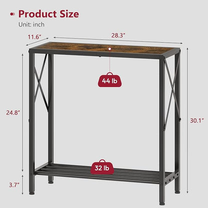 Tajsoon Console Table 28.3''L, 2 Tier Narrow Entryway Table - Image 3