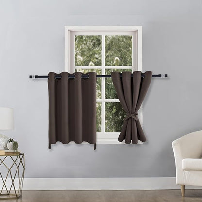 RV Blackout Curtains for Bedroom 52 x 30 Inches Long Brown 2 Panels | Thermal - Image 2