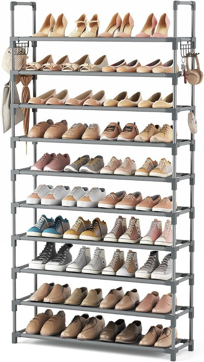 VTRIN 10 Tiers Shoe Rack Tall Large Capacity Wide Shoe Organizer Sturdy Shoe by VTRIN