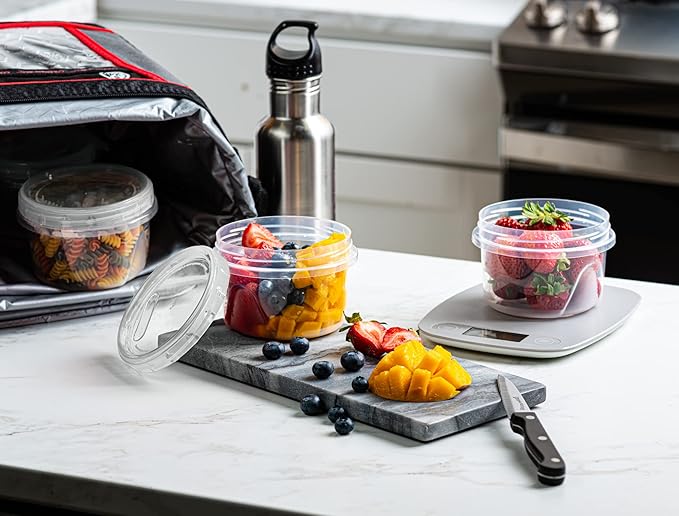 (16 Ounce 20 Pack) Clear Twist cap ContainersWith Screw on Lids Twist Top Food Storage Freezer Containers