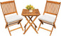 Devoko Outdoor 3 Piece Folding Patio Bistro Set Acacia Wood Bistro Table and by DEVOKO