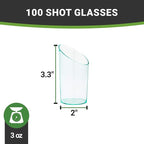 Restaurantware 3 Ounce Shot Glasses 100 Round Incline Cups - With Seagreen Finish Disposable Plastic Shot Glasses For Serving Samples At Wedding Banquets And Catered Events