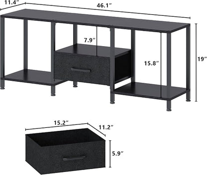 JARHETUN TV Stand with LED Lights, Entertainment Center with Open Shelves and - Image 3