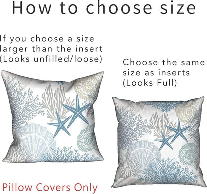 Tritard Nautical Coastal Throw Pillow Covers 16x16 Set of 2 Beach Themed Ocean - Image 7