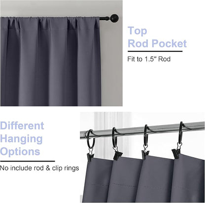 Simplebrand Ava Grey Short Blackout Curtains - Image 4