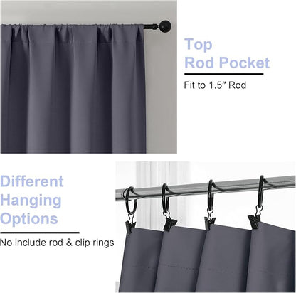Simplebrand Ava Grey Short Blackout Curtains - Image 4