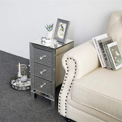 Mirrored End Table Modern Small Sofa Corner Table - Image 3