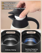 70 Oz Stainless Steel Coffee Carafe, Keeps Hot Beverages for 12 Hours, Double Walled Vacuum Insulated Carafe (White)