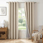 Linen Textured Total Blackout Curtains 84 Inches Long, Natural Flax | 100% by 100BlackoutShield