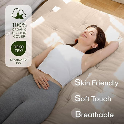 ZonLi Japanese Floor Futon Mattress Full Size 75"x 54", 100% Cotton Cover 2.5'' - Image 2