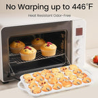 Vinino 2Pack Mini Silicone Muffin Pans for Baking with Metal Reinforced Frame, 24 Cups Mini Size Nonstick Cupcake Pan, BPA Free Oven Dishwasher Safe Baking Mold for Muffins Cupcakes