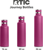 RTIC 16oz Journey Bottle Metal Stainless Steel Vacuum Insulated, BPA Free, Reusable, for Water, Hot and Cold Drinks, Travel, Sports, Camping, Very Berry