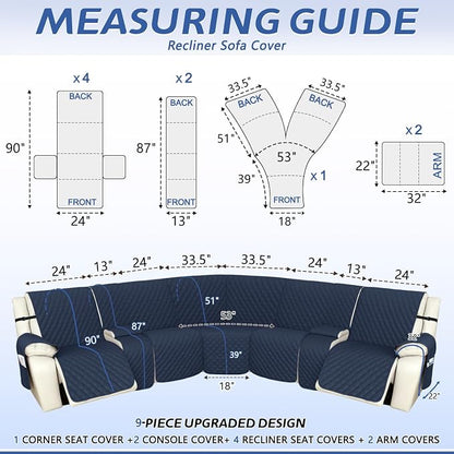 Arfntevss Recliner Sectional Couch Covers 1OO% Waterproof L Shape Sofa Cover - Image 2