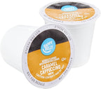 Amazon Brand - Happy Belly Cappuccino Coffee Pods Compatible with K-Cup Brewers, Caramel Flavored, 24 Count (Pack of 2)