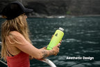 HYDRO CELL Stainless Steel Insulated Water Bottle with Straw - For Cold & Hot Drinks - Metal Vacuum Flask with Screw Cap and Modern Leakproof Sport Thermos for Adults (Neon 40oz)