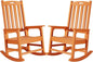 Psilvam Oversized Outdoor Rocking Chair Set of 2, HDPE Porch Rocker by PsilvamGardenFurniture