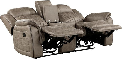 Lexicon Recliner Living Room Set, Home Theater Seating, Manual Polished - Image 6