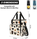 Coffee Maker Travel Bag Compatible with Keurig K-Mini or K-Mini Plus, Single Serve Coffee Brewer Carrying Case with Multiple Pockets for K-Cup Pods, Storage Bag With Shoulder Strap(Bag Only)