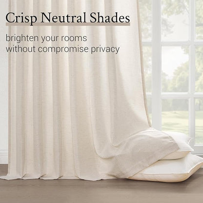 Topfinel Pinch Pleated Curtains 90 Inches Long 2 Panels Set, Ivory Beige Semi - Image 5