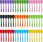 Hsei 54 Pieces Silicone Spatulas 8.1 Inch Rubber Spatula Heat Resistant Non Stick Flexible Cooking Scraper Baking Mixing Tool with Stainless Steel Inside for Kitchen Cookware Dishwasher Safe, 9 Colors