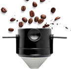 Stainless Steel Pour Over Coffee Dripper with Food-Grade PP Cup – Foldable, Reusable Filter for 1–2 Cups – Paperless, Portable & Easy to Clean – Perfect for Travel Camping Office