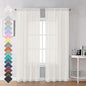 Ivory Sheer Curtains 84 Inch Length 2 Panels by OVZME