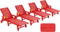 Patio Chaise Lounge Chair Set of 4, Oversize Lounge Chairs by Serique