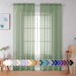 Simplebrand Sage Green Sheer Curtains 90 Inches Long 2 Panels, Light Filtering by Simplebrand