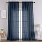 Chyhomenyc Navy Blue Sheer Curtains 96 Inches Long 2 Panels, Light Filtering by Chyhomenyc