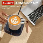 PUSEE Large Candle Warmer Plate with 6H Auto Shut Off, Coffee Mug Warmer with 3 Temp Settings,Wax Candle Warmer Safely Releases Scents Without a Flame,Tea Cup Warmer for Desk in Your Home & Office