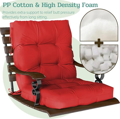 Outdoor Chair Cushions Set of 2, High Back Soft Seat Pad - Image 4