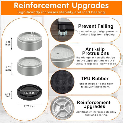 Furniture Risers Bed Risers Heavy Duty 1 inch, 2 inch, 3 inch, 4 inch Round - Image 3