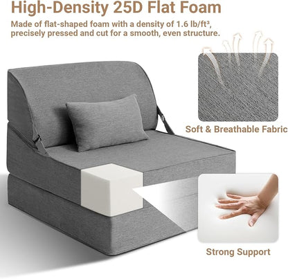 BeBen Folding Sofa Bed Chair, Convertible Sleeper Chair Futon Couch, Foldable - Image 5