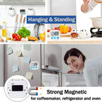 2 Pack Digital Kitchen Timer for Cooking Big Digits Loud Alarm Magnetic Backing Stand Cooking Timers for Baking White